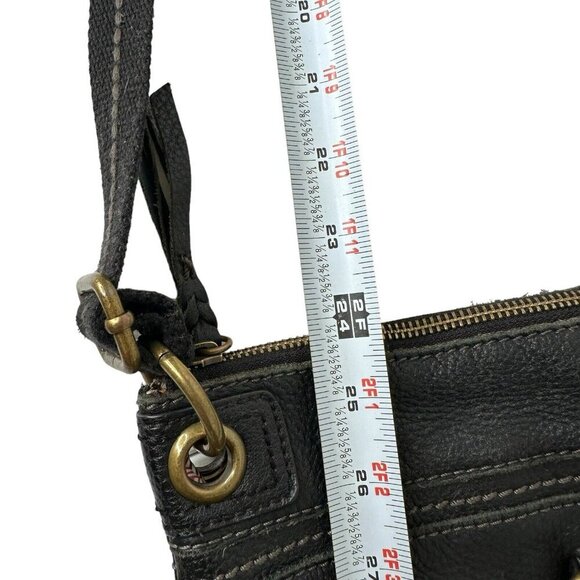 The Sak Black Soft Pebble Leather Adjustable Crossbody Shoulder Bag Purse - Picture 6 of 14